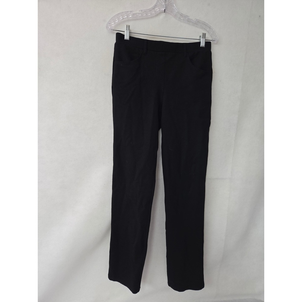 Quince Womens Black Ultra-Stretch Ponte Straight Leg Pants Size M Office Casual